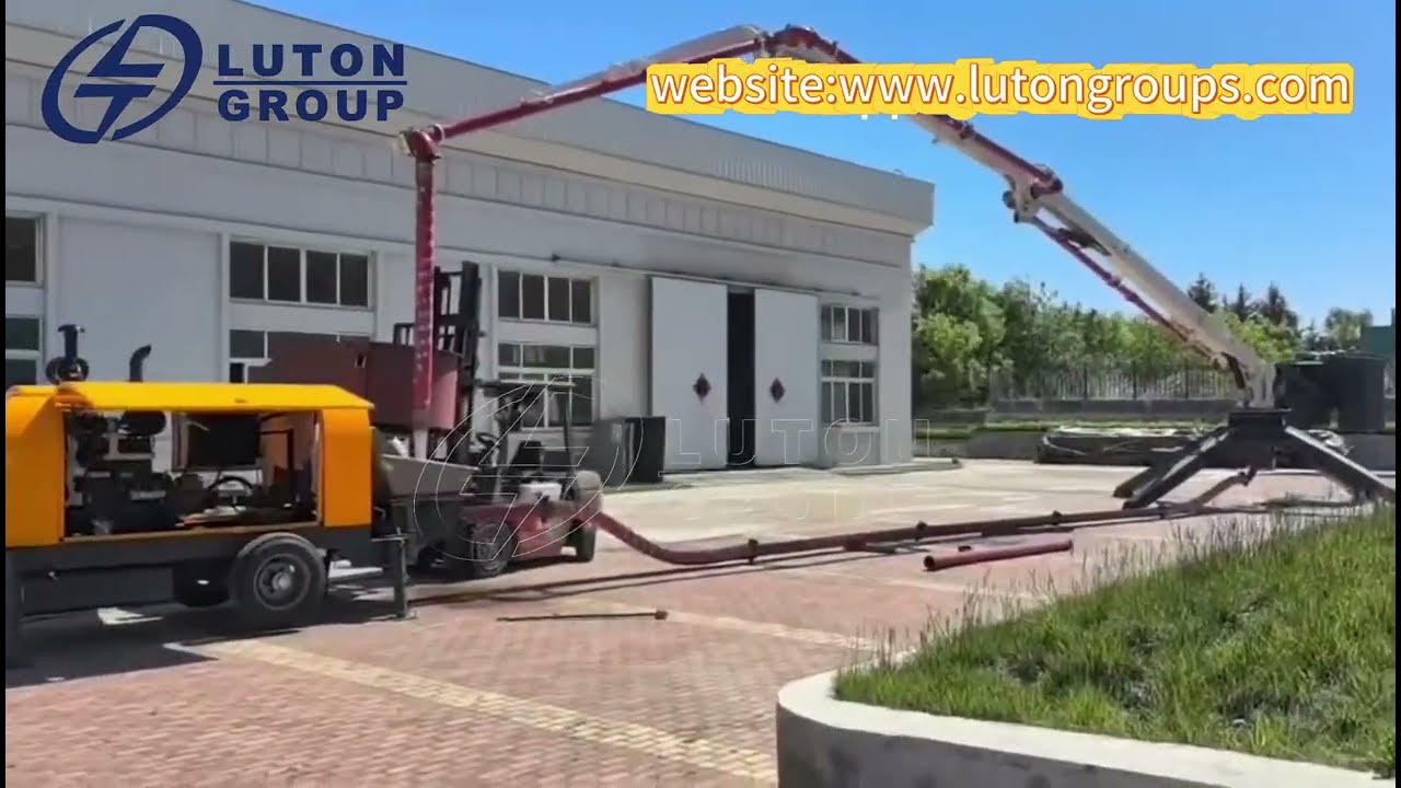 Luton Concrete pump work with placing boom