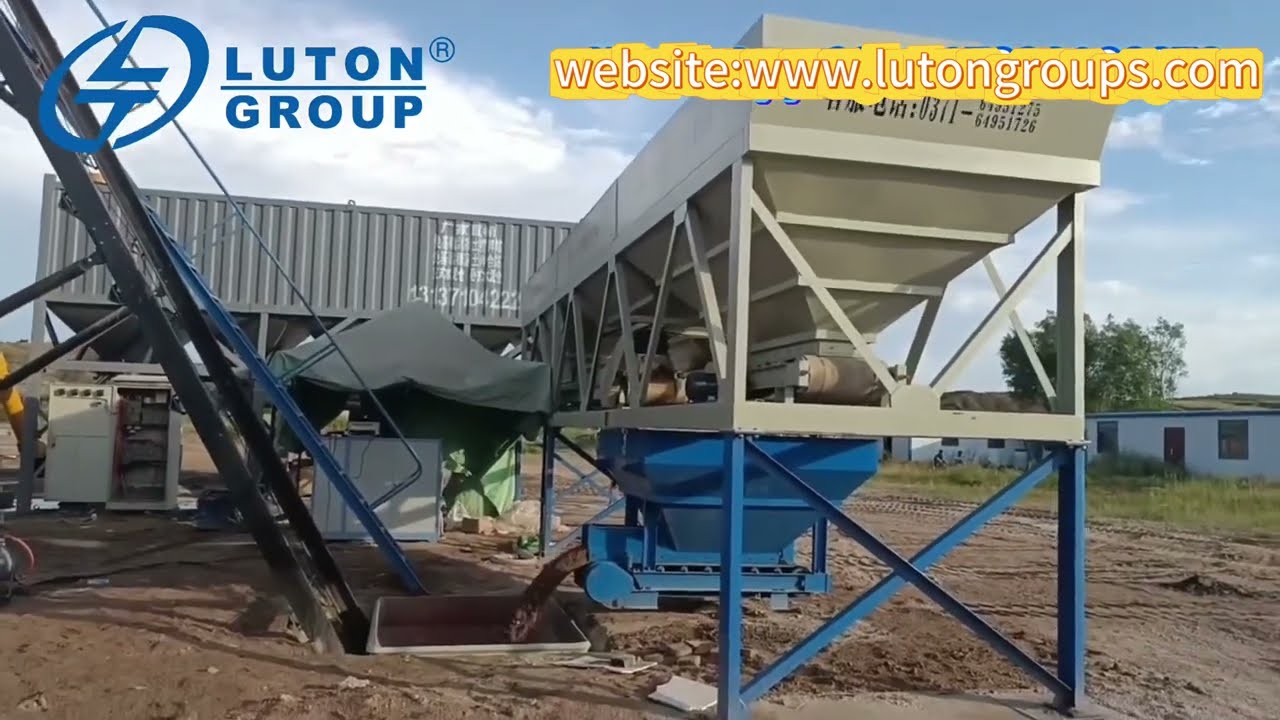 Luton skip hopper concrete plant working