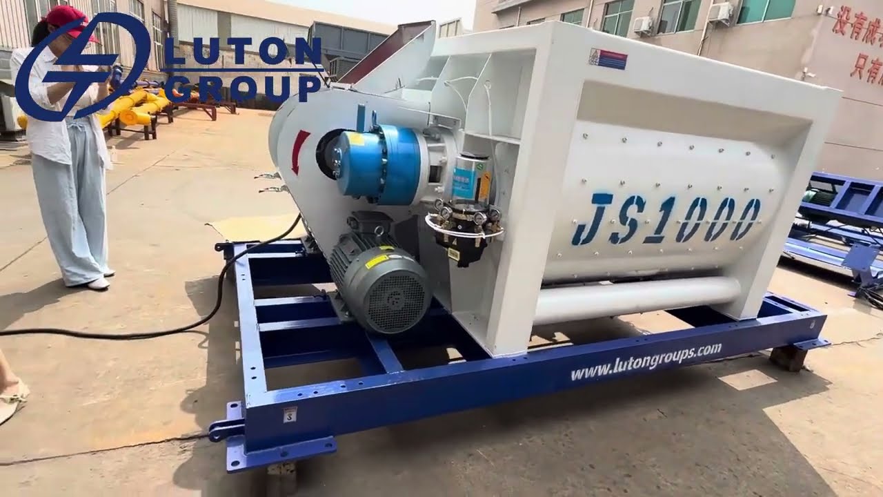 Luton 50m³/h concrete batching plant mixer test before delivery