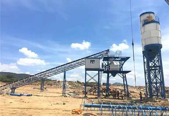 HZS60 concrete plant in Sri Lanka 6 400 HZS 60 mini concrete plant